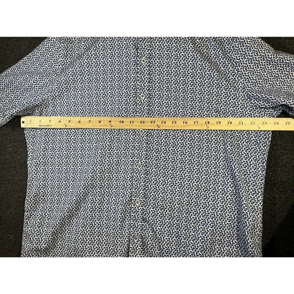 Robert Graham Mens XL Classic Fit Blue White Geometric Short Sleeve Button Shirt
